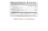 SEHS Topic 3.1 Nutrition