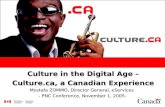 Culture in the Digital Age â€“ Culture, a Canadian Experience