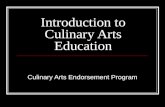 Introduction to Culinary Arts Education Culinary Arts Endorsement Program