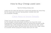 how to buy cheap used cars