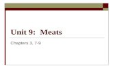 Unit 9: Meats Chapters 3, 7-9. Unit 9: Meats ï¯ Unit 9 Objectives: Understanding of where meats come from Knowledge of Grading meats Appreciation for live