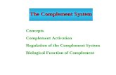 The Complement System Concepts Complement Activation Regulation of the Complement System Biological Function of Complement