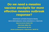 Do we need a measles vaccine stockpile for more effective measles outbreak response? Global Measles and Rubella Management Meeting Global Measles and Rubella