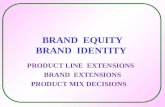 BRAND EQUITY BRAND IDENTITY PRODUCT LINE EXTENSIONS BRAND EXTENSIONS PRODUCT MIX DECISIONS