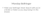 Monday  Bellringer