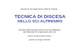 TECNICA DI DISCESA NELLO SCI-ALPINISMO estratto della progressione tecnico-didattica dal Manuale Sci Alpinismo del CAI sintesi di Alessandro Fattori grafica