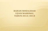 BAHAN SOSIALISASI  UJIAN NASIONAL TAHUN 201 2 /201 3