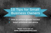 10 Tips for Small Business Owners