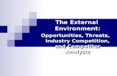 The External Environment: Opportunities, Threats, Industry Competition, and Competitor Analysis The External Environment: Opportunities, Threats, Industry