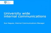 University wide internal communications Sue Hagues, Internal Communications Manager
