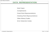 1 Data Representation Computer Organization Prof. H. Yoon DATA REPRESENTATION Data Types Complements Fixed Point Representations Floating Point Representations