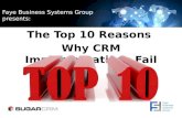 Top 10 Reasons Why CRM Implementations Fail