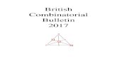 BRITISH COMBINATORIAL COMMITTEE BRITISH COMBINATORIAL BULLETIN 2017 This is the 2017 British Combinatorial