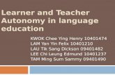 Learner  and  Teacher Autonomy in language  education