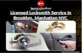 Licensed Locksmith Service in Brooklyn, Manhattan NYC