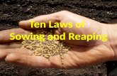 Ten Laws of Sowing and Reaping Ten Laws of Sowing and Reaping