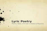 Lyric Poetry Poems, Poets, and how it relates to Beyonce