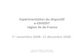 Exp©rimentation du dispositif  e-OMEDIT  r©gion Ile de France