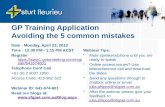 GP Training Application  Avoiding the 5 common mistakes