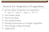 Section 9.4  Properties of Logarithms