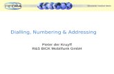 Dialling, Numbering & Addressing Pieter der Kruyff R&S BICK Mobilfunk GmbH