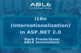 Mark Frederiksen ABLE Innovations i18n (Internationalization) in ASP.NET 2.0