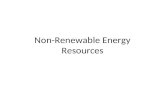 Non-Renewable Energy Resources