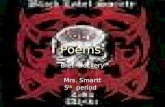 Poems Bret Dockery Mrs. Smartt 5 th period. Table of contents Cinquain Acrostic Limericks Diamante Quatrain Free verse