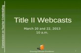 Title II Webcasts