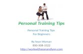 Personal Training Tips | Personal Training Tips For Beginners