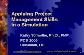 1 Applying Project Management Skills in a Simulation Kathy Schwalbe, Ph.D., PMP PDS 2006 Cincinnati, OH schwalbe@ @augsburg.edu