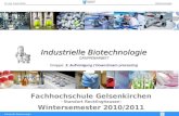 Dr.-Ing. Frank Eiden Biotechnologie Industrielle Biotechnologie: 1 Fachhochschule Gelsenkirchen - Standort Recklinghausen- Wintersemester 2010/2011 Industrielle