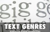 Text Genres: exploring digital possibilities