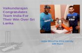 Vaikundarajan Congratulates Team India For Their Win Over Sri Lanka