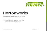 Hortonworks Eric Baldeschwieler â€“ CEO twitter: @jeric14 (@hortonworks) © Hortonworks Inc. 2011 Architecting the Future of Big Data June 29, 2011