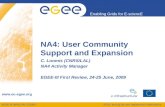 NA4: User Community Support and Expansion