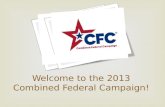 Welcome to the 2013 Combined Federal Campaign!