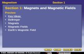 MagnetismSection 1 Section 1: Magnets and Magnetic Fields Preview Key Ideas Bellringer Magnets Magnetic