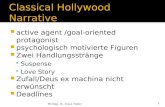 1 PD Mag. Dr. Claus Tieber Classical Hollywood Narrative active agent /goal-oriented protagonist psychologisch motivierte Figuren Zwei Handlungsstr¤nge