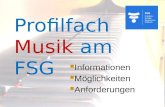 Profilfach Musik am FSG Informationen M¶glichkeiten Anforderungen