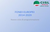 FONDI EUROPEI 2014-2020 Nuovo ciclo di programmazione Ufficio Studi