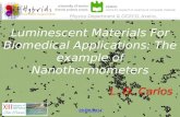 Luminescent materials for biomedical applications: the example of nanothermometers