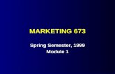 MARKETING 673 Spring Semester, 1999 Module 1. OUTLINE n Marketing Strategy: An Overview n Developing Marketing Strategy n Competitive Advantage