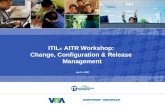 ITIL ® AITR Workshop 0 ITIL ® AITR Workshop: Change, Configuration & Release Management April 4, 2007