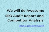 We will do Awesome SEO Audit Report and Competitor Analysis