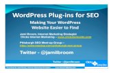 WordPressPlug-ins for SEO - Clicks Internet · PDF file Search Engine OptimizationKeywords & Being Found Search Engine Optimization – SEO Search engine optimization (SEO) is the