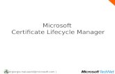 |  @microsoft.com | Microsoft Certificate Lifecycle Manager