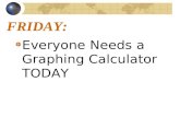FRIDAY: Everyone Needs a Graphing Calculator TODAY