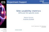 Site usability metrics OPS and VO-specific tests