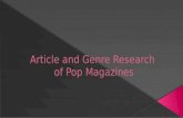 Pop music article and genre research